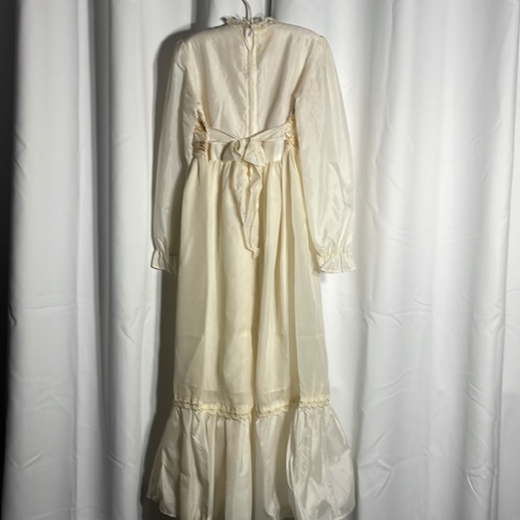 Rare vintage ivory and gold girls party dress - Picture 3 of 5